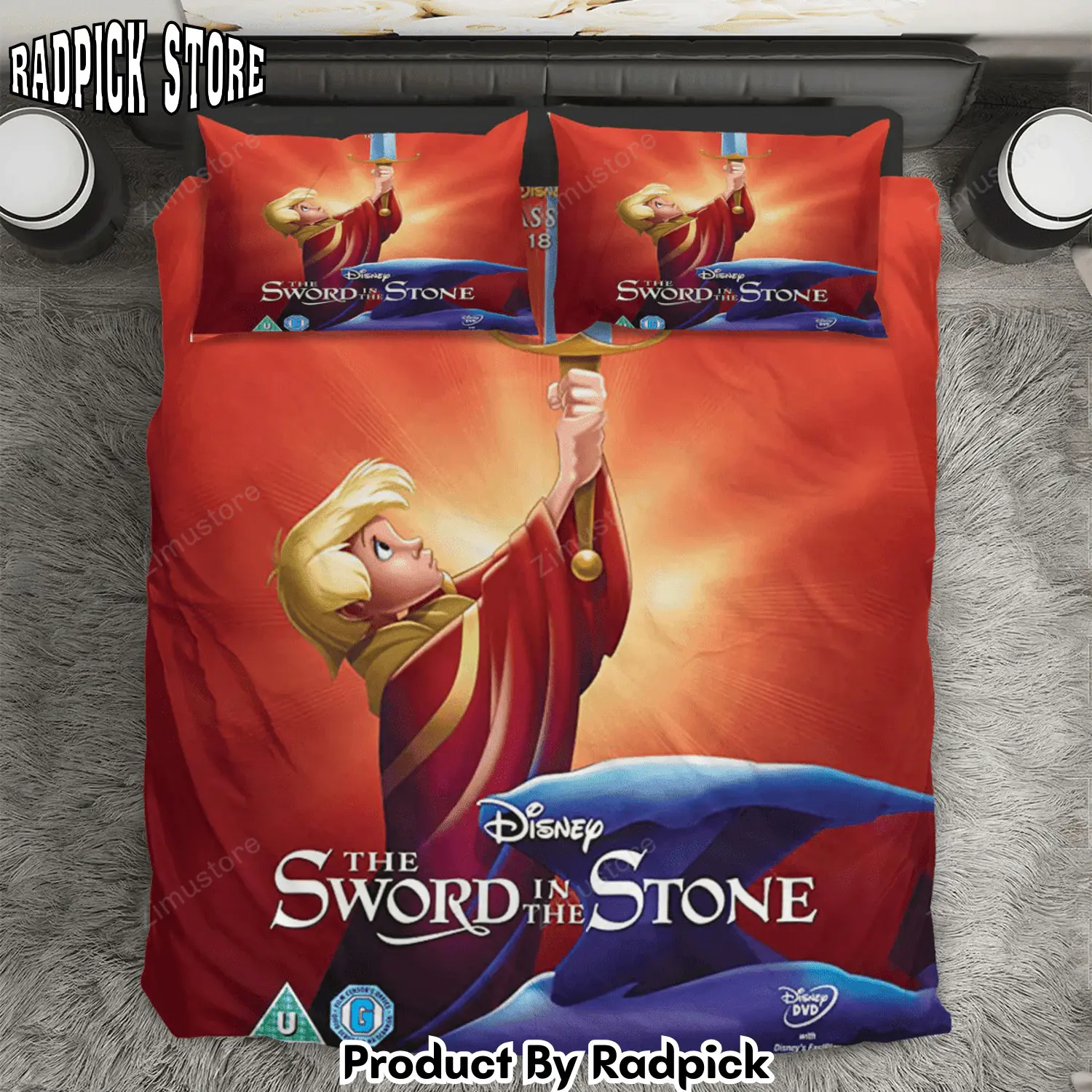 Radpick the sword in the stone poster 6 3pcs 3pcs bedding set duvet cover and pillow cases gift for fan rp327895